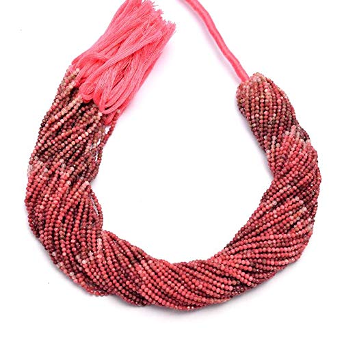 Perles en thulite rose AAA+ 2-3mm en pierres naturelles pour création de bijoux | Lot de 5 brins
