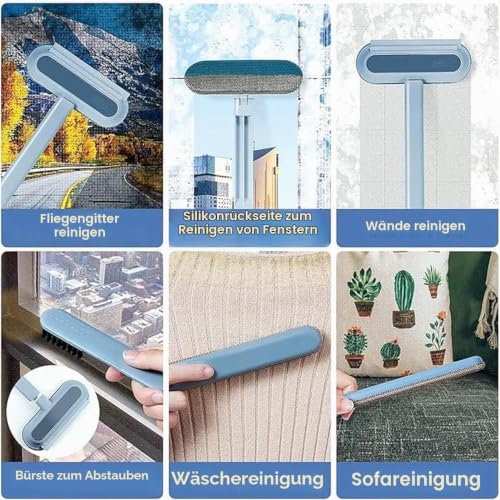 Tierhaarentferner, 4 in 1 Tierhaarentferner-Bürste für Katzenhaare und Hundehaare, Wiederverwendbare Fusselbürste für Kleidung, Teppich & Sofa