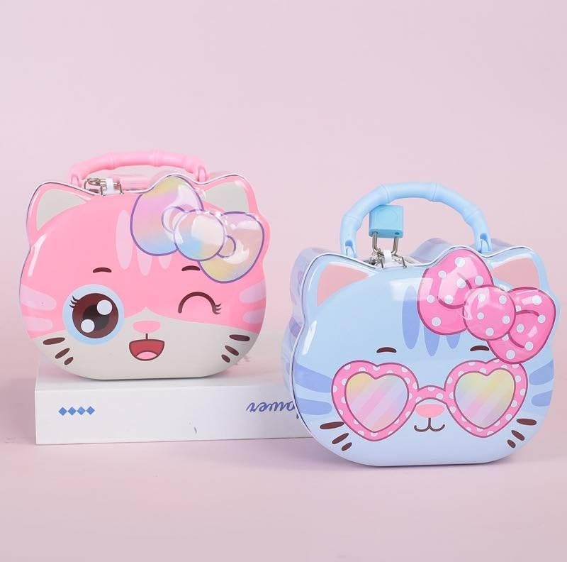 Image of Money Saving Bank with Coin Slot / /Creative Cartoon Design Money Bank / /Plastic Piggy Bank for Boys & Girls (Pack of 1) (Kitty)