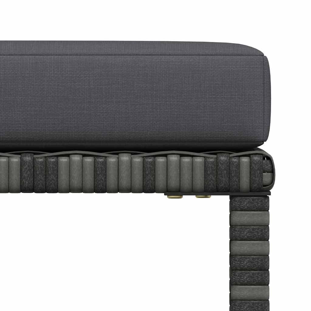 vidaXL Gartenmöbel 5-TLG. mit Auflagen Mittelsofa Ecksofa Fußhocker Sofa Lounge Gartenset Gartensofa Garten Garnitur Sitzgruppe Grau Poly Rattan