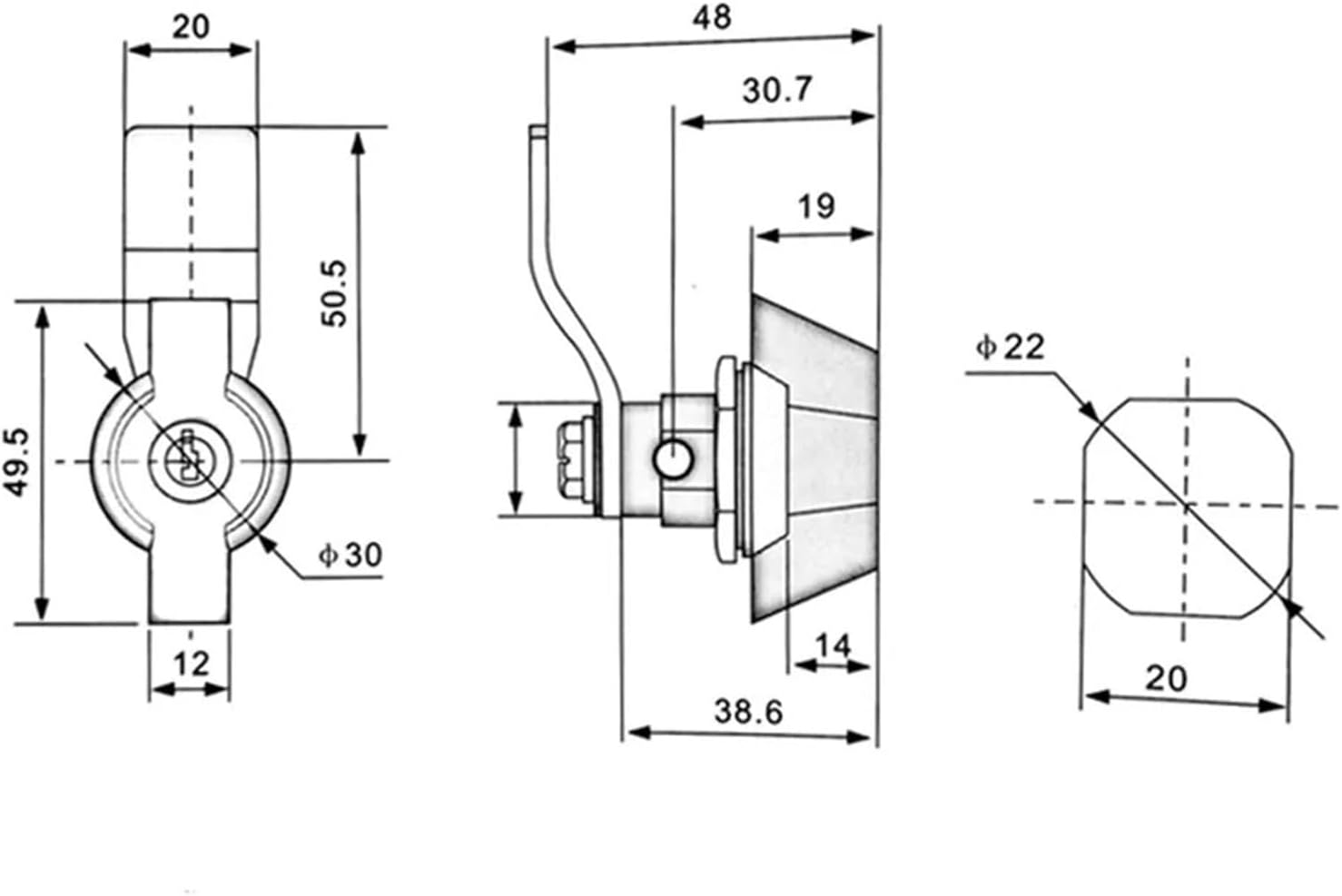 MS408-1 Toolbox Electrical Meter Network Chassis Lock 1Pcs