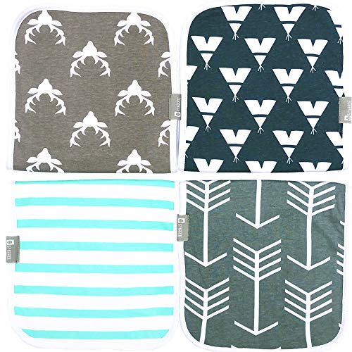 Synrroe Burp Cloths for Baby 20 by 10 Inches Big Size Cotton Triple lays Burping Rags