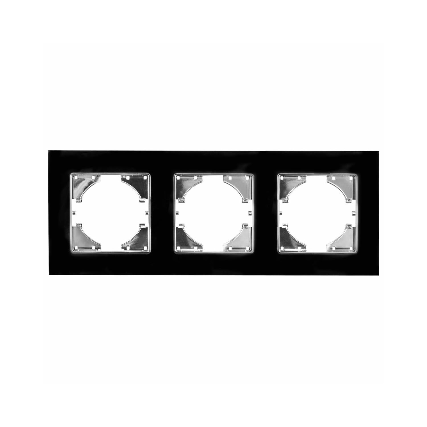 Cadre 3 éléments en verre noir au design horizontal haut de gamme pour intérieur