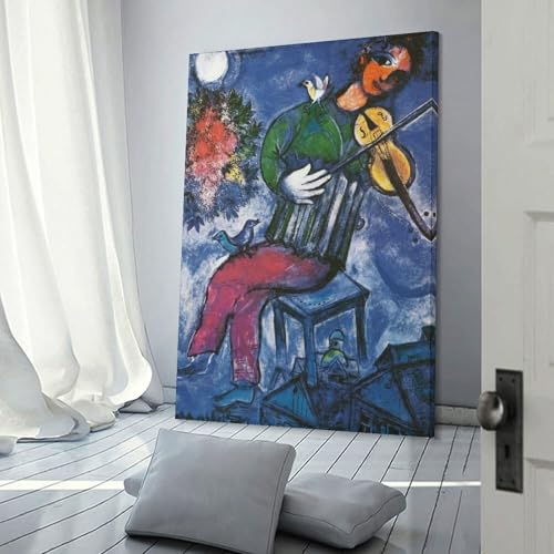 Marc Chagall The Blue Fiddler poster impression toile 60x90cm - 3
