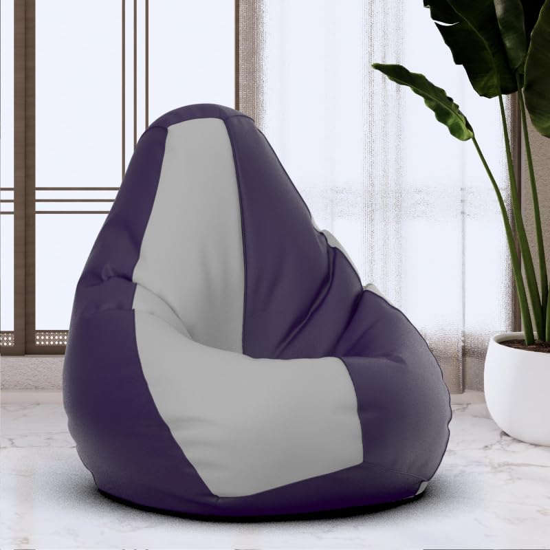 Bean Bag Chair Cover | Size: 1XL | Color: Indigo Light-Grey | Without Beans | Premium Leatherette Cover (CMF 0451)-image-15