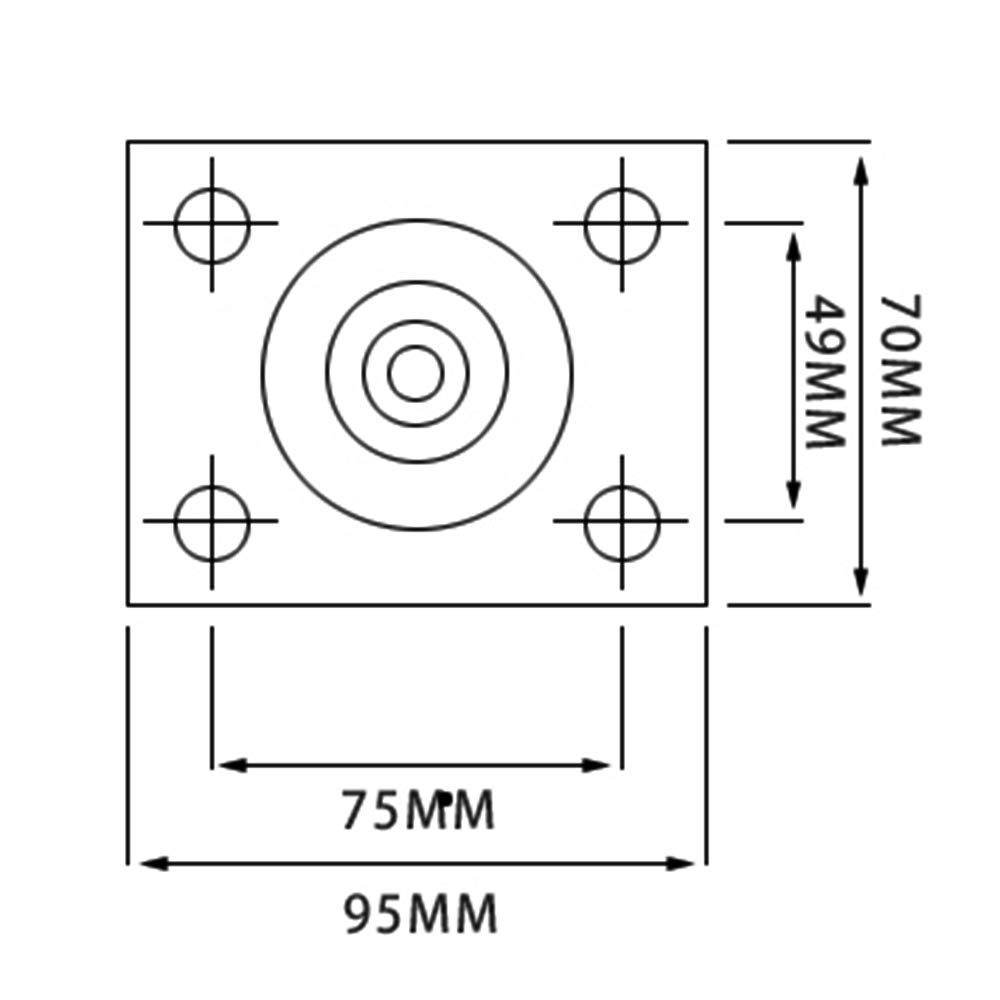 Ruote girevoli per impieghi gravosi, Ruote girevoli per mobili per impieghi gravosi con Molla, 75/100/125 mm, girevoli, carico Massimo 500 kg, 4 Pezzi (girevoli, 3 Pollici (75 mm))