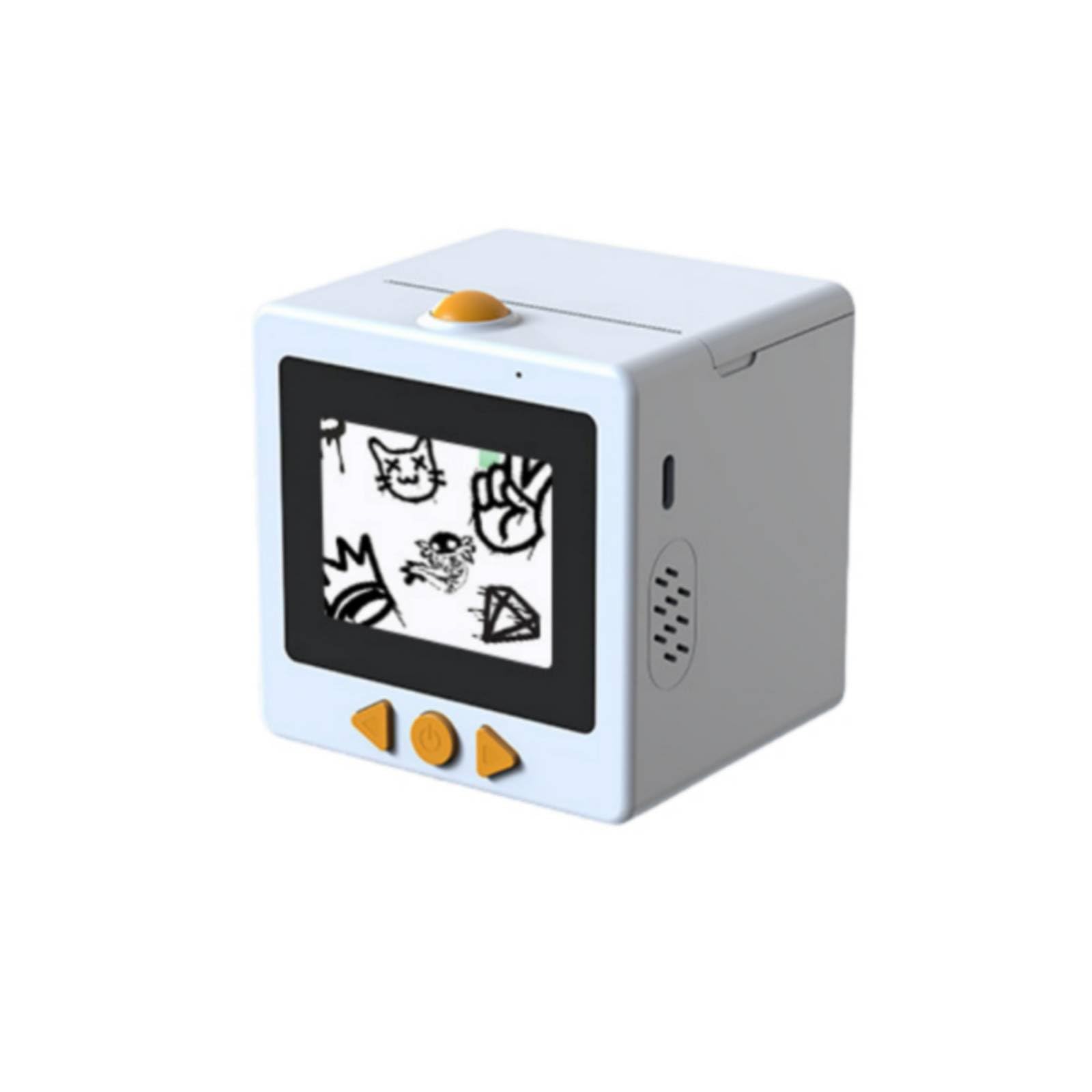 Children Photo Printer Stampante Fotografica per Bambini Mini Stampante Termica Stampante Adesivi con Workflow Vocale Schermo 2.4 Pollici Materiale, Array, Bianco