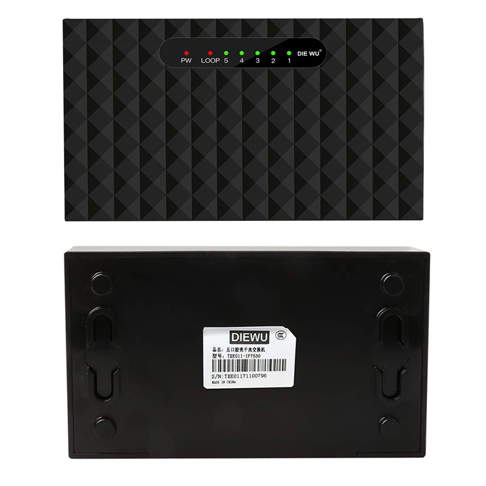 Gigabit Ethernet Switch 5 portów koncentratory sieciowe i przełączniki, pełny 1000 m gigabit niezarządzany metalowy przełącznik na biurko, dom kampus biuro wtyczka i zabawa rozdzielacz sieciowy