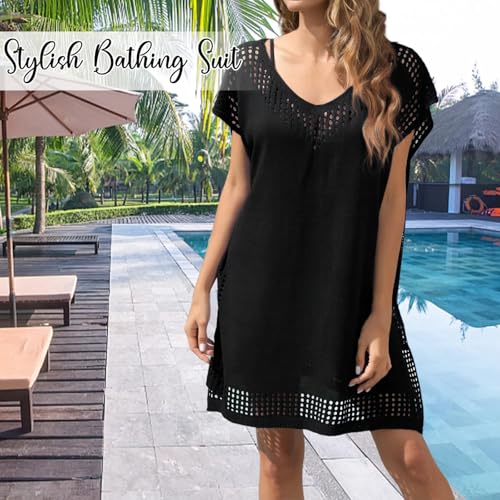 Chalier Hollow Out Swimsuit Coverup for Women, Womens Bathing Suit Beach Cover Up Swimwear Dress3