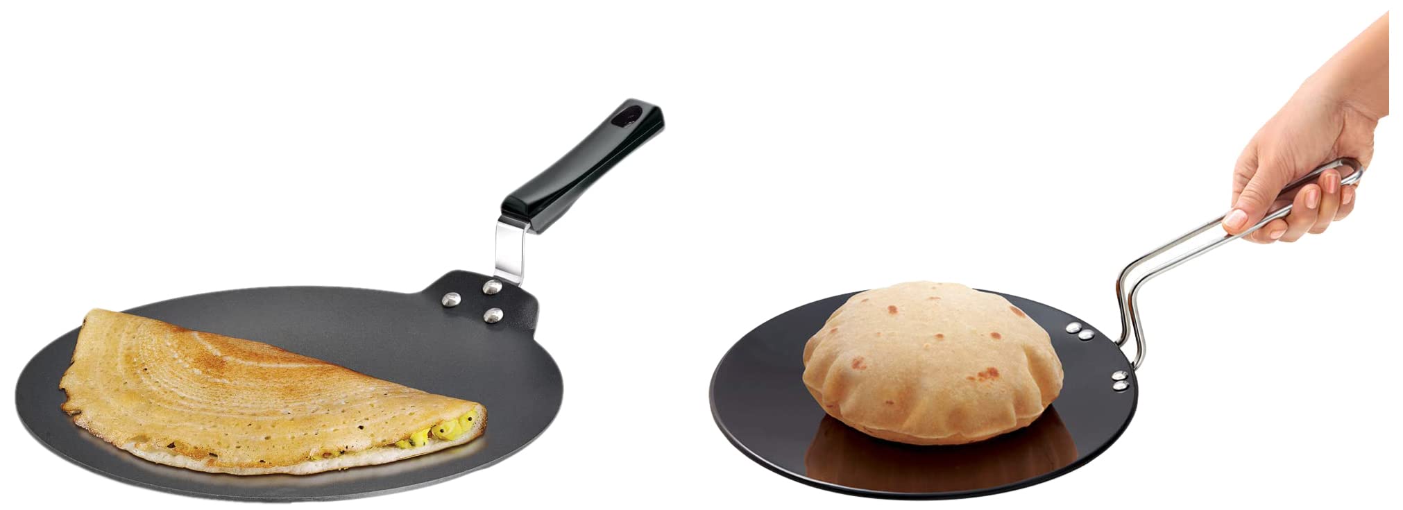 Hawkins Futura Hard Anodised Induction Compatible Roti Tava 24 cm, 4.88 mm and Futura Nonstick Aluminium Dosa Tawa, 30cm, Black (B08PDDF4WB) Amazon Price History, Amazon Price Tracker