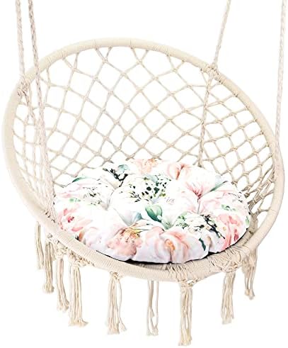 SPRINGOS Hängesessel Mit Kissen - Makramee Gartenschaukel Boho Style