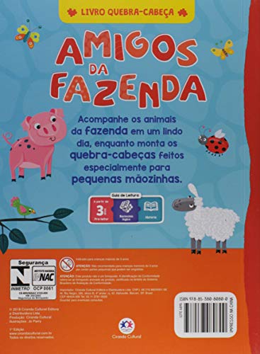 Amigos da fazenda: 4 Quebra-cabeças com 6 peças cada