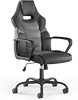 Staples Emerge Vector Luxura Faux Leather Gaming Chair, Black & Gray - 120° Recline, Adjustable Height, Comfort for Gamers