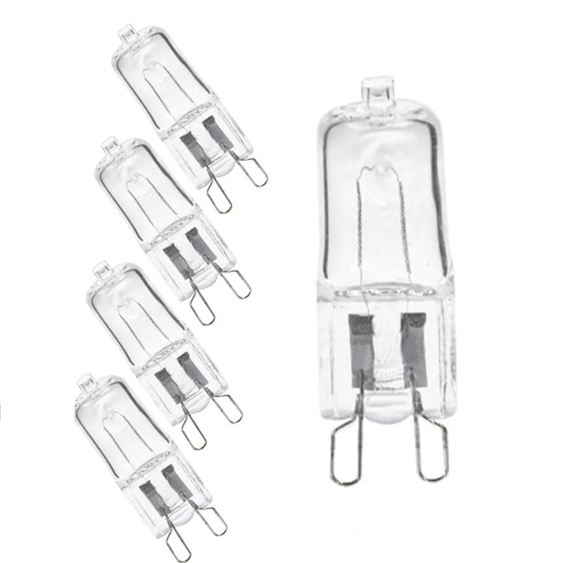 JZLBBC 5Pc G9 Halogen Bulb 230V 20W 40W 60W G9 Light Bulbs Dimmable G9 Capsule Halogen Lamps Warm White,60W