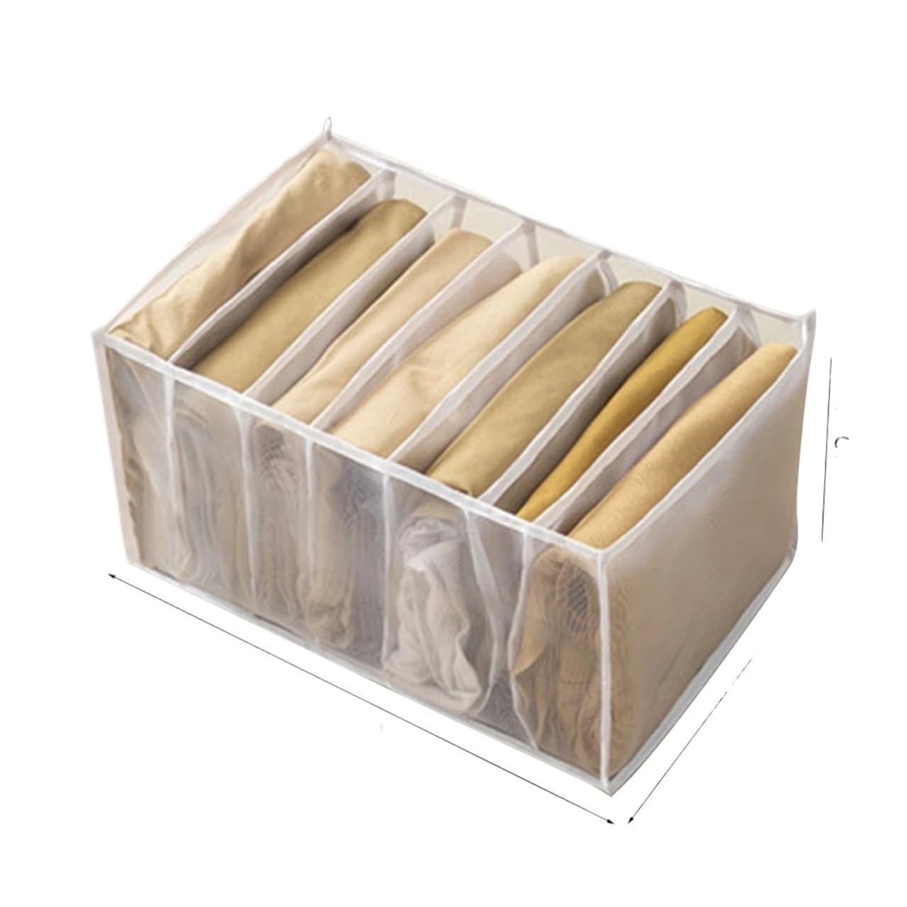 MKLHAVB Fabric Underwear Bra Storage Box Sorting Panty Socks Compartment Drawer Organizer Home(7 grids L white)