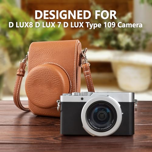 Funda para cámara Leica D-LUX 7/8 tipo 109 en cuero PU marrón miniatura 2