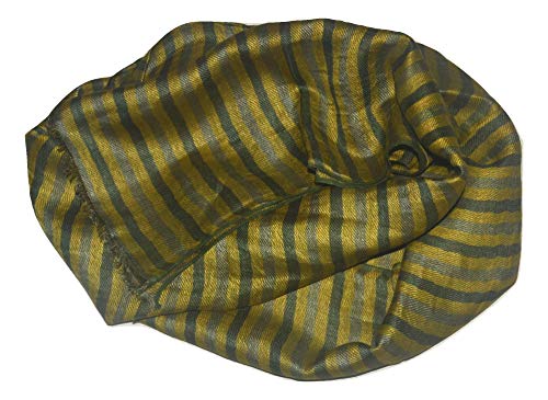 100% Pure Linen Scarf, Two Tone Stripes In Twill & Gauze, Linen Scarf.3