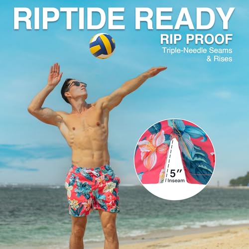 Image of Kanu Surf Men's Big Viper Extended Size Stripe Swim Trunk