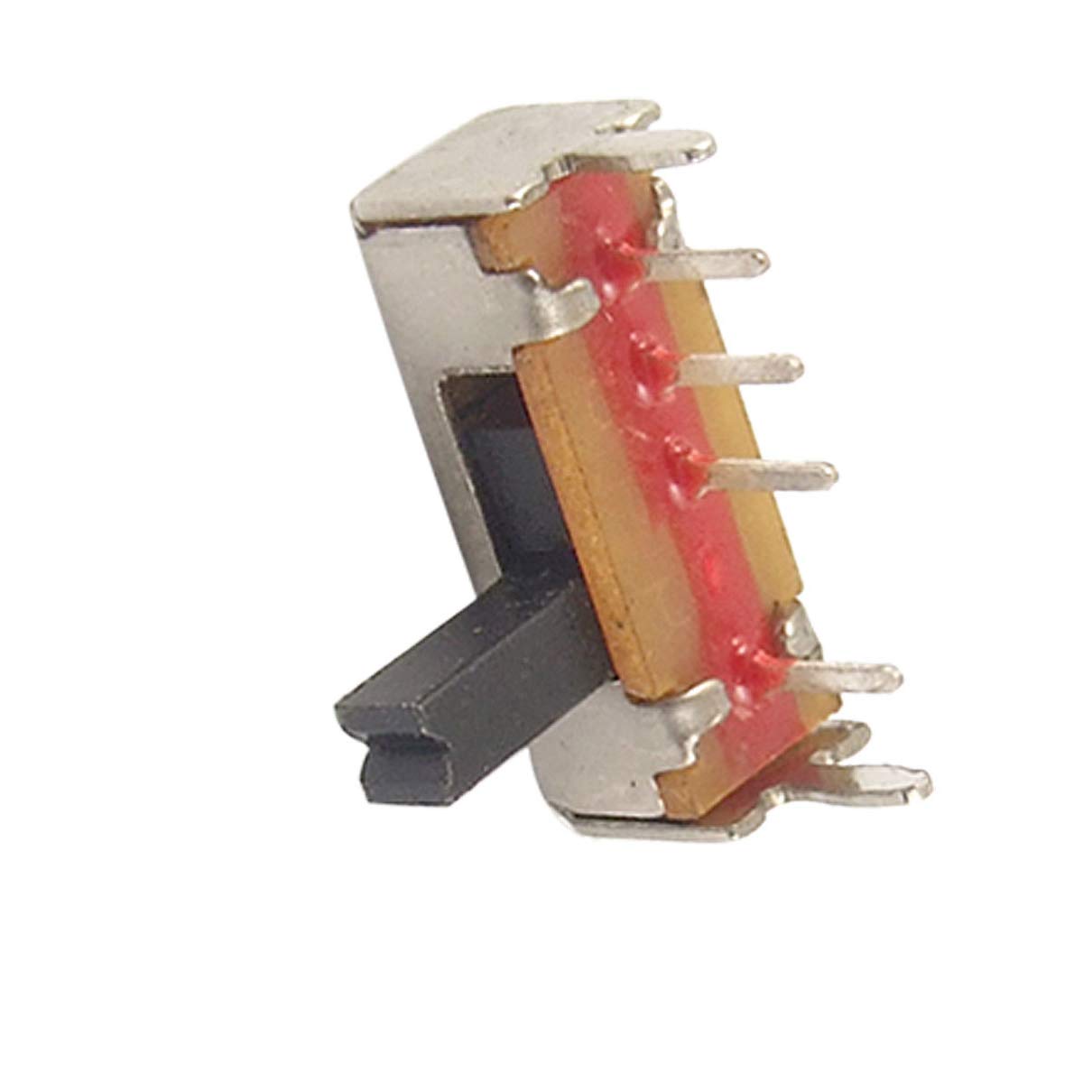 Aexit 10 Pcs Networking Products PCB Mount 4 Pin 3 Position SP3T 1P3T Slide Switch Side Knob 0.1A Switches 12V DC