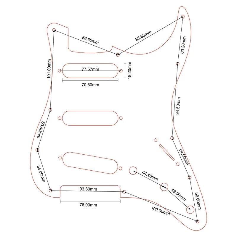 maskownica do gitary Pickguard do gitary - do Fd 72' 11 otwór na śrubę St 2 otwory kontrolne Pick Muzyczny zamienny akcesorium