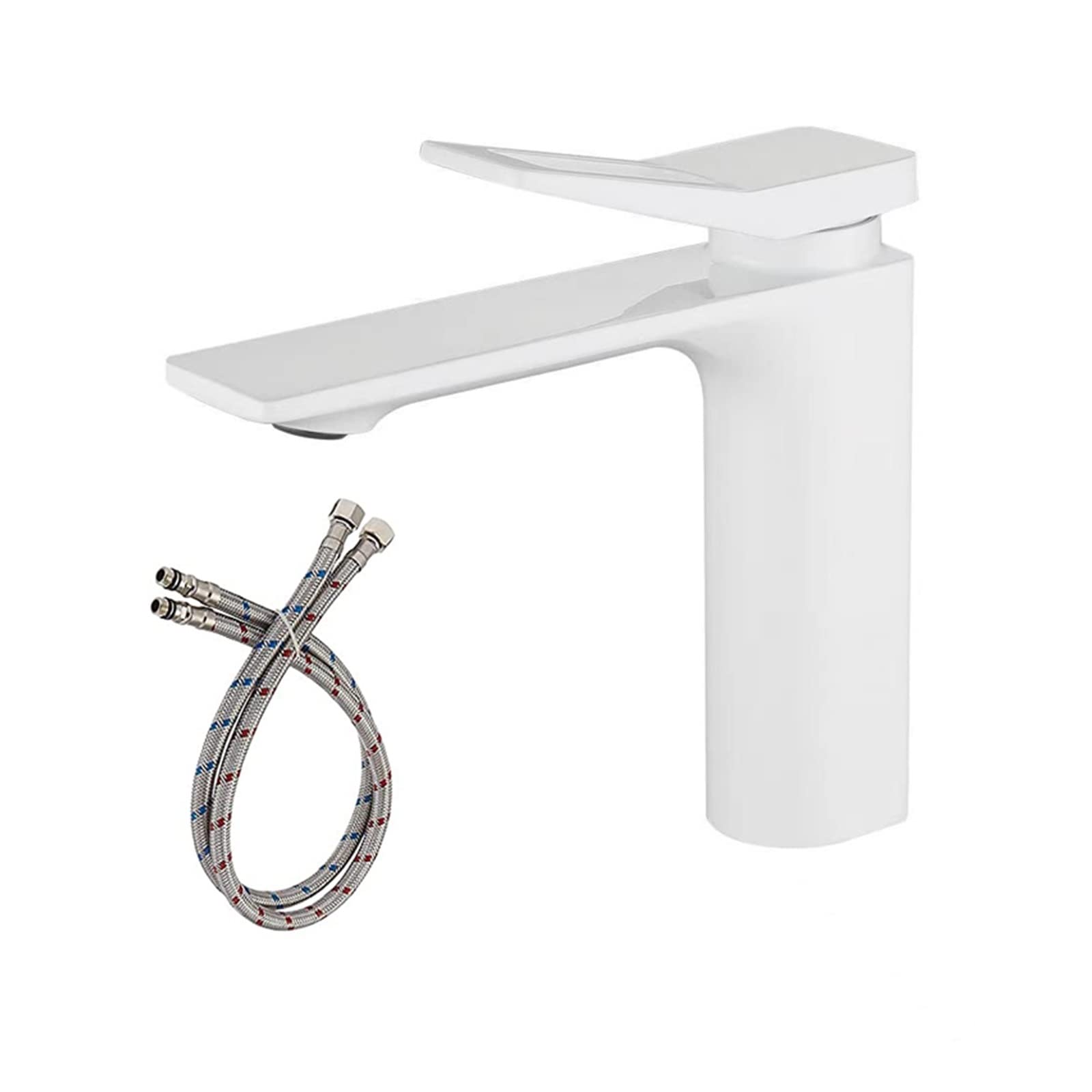 Lmysxaoz Blanc Kitchen Sink Faucet, Bathroom Faucet Single Handle Hot Cold Mixer Tap Multicolor Crane 6012(Blanc)