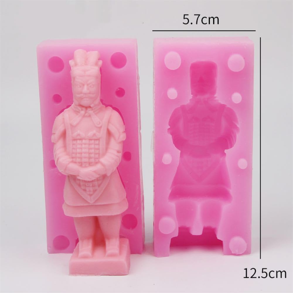 Generic Collector's Sculpture Shape Premium Food-Grade Non-Stick Silicone Ice Cream Mold for Baking Choclate Dessert Tool (Terracotta Warriors Mold), Regular