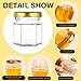 GIVAMEIHF Mini Glass Honey jars-1.5 oz,60pcs Hexagon Honey Jars with Wood Dipper,Stickers,Bee Pendants,Tags,Rope,Small Honey Jars with Lids,Perfect for Wedding Favors,Jams,Baby Shower,Party Favors