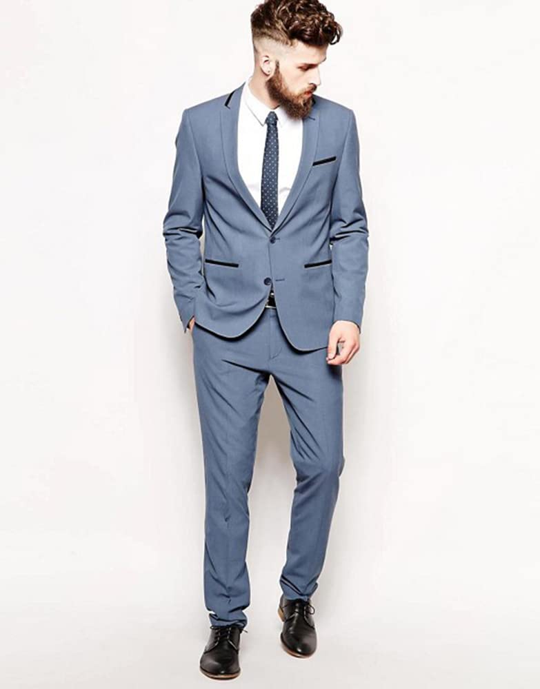 Uomo Vestito Due Bottoni Notch Risvolto Giacca Pantaloni Homecoming Uniforme Smoking