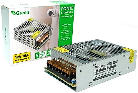 GREEN Fonte Chaveada Metal 12V 10A 120W Bivolt