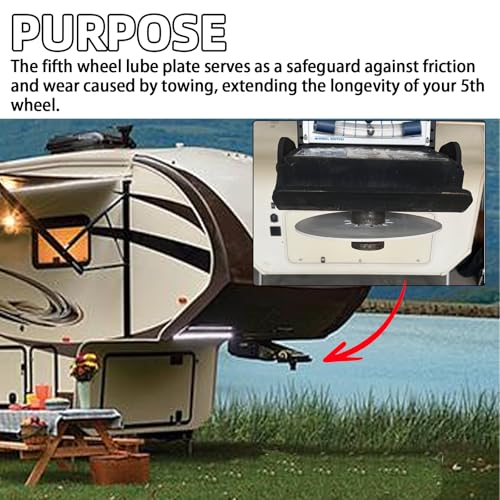 Image of TonGass 5th Wheel Hitch Lube Plate 10in Fits Standard 2-7 /8 inch Pin | RV Wheel Lube Plate, Camper Fifth Wheel Plate, Trailer Wheel Accessories for 5th Wheel Trailer Safety Kit