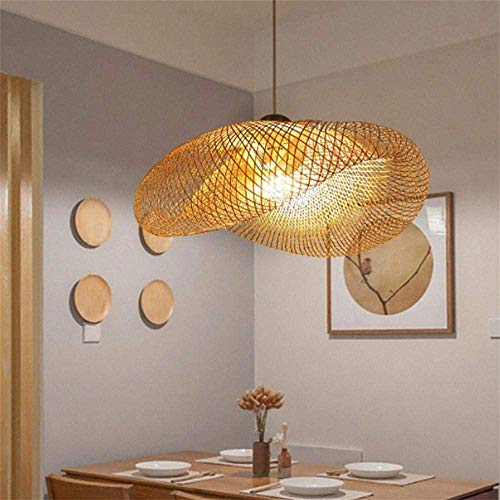 Chandelier rotin créatif forme nid d'oiseau luminaire suspendu E27