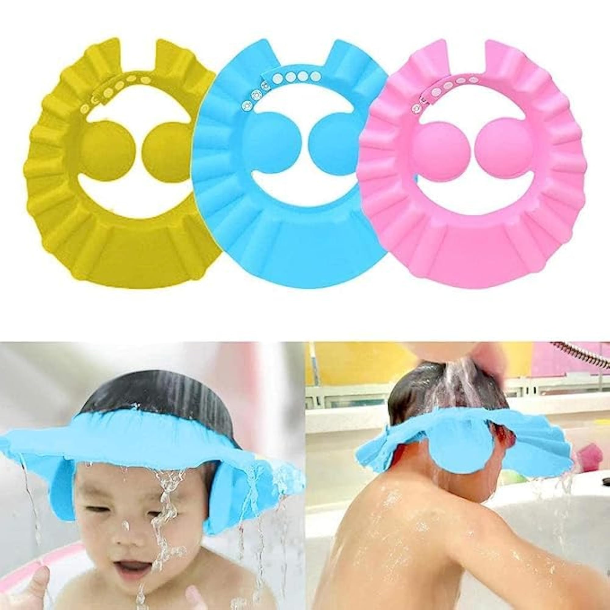 Baby Bath Shower Cap for Kids, Adjustable Waterproof Shield