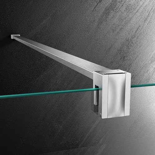 Shower Glass Support Bar, Stainless Steel Shower Door Support Arm with Foldable Hook, Adjustable Support Rod for 1/4