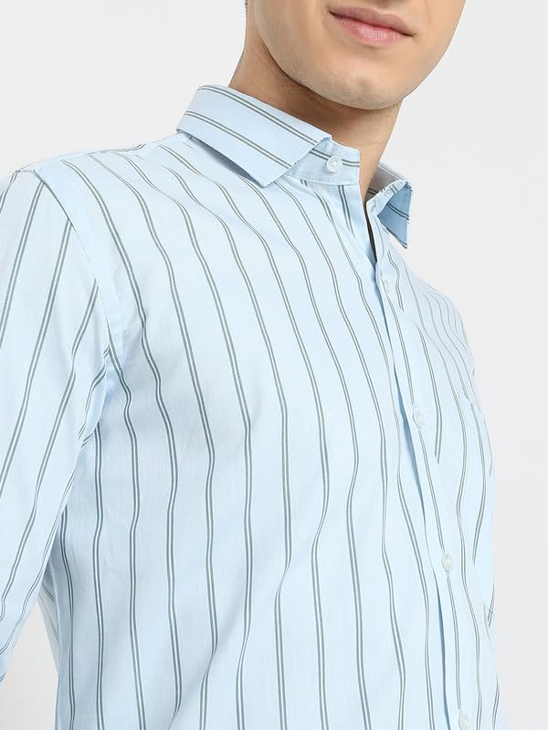 Image of Men's Striped Cotton Formal Shirt