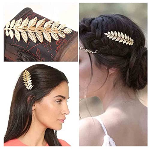 Yheakne Boho Hair Comb Greek Goddess Hair Comb Clip Leaf Hair Piece Gold Wedding Headpieces Bride Side Comb Decorative Wedding Hair Accessories For Bride And And Bridesmaids #TOP1