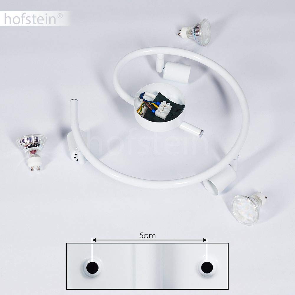 Plafonnier LED 3 Spots,Rond Spot De Plafond Pivotants & Orientable,Moderne Éclairage Luminaire Avec Lueur Inférieure 8W 3x5W GU10 Ampoules,Blanc Chaud 3000K Plafonnier Intérieur Pour Cuisine,Blanc