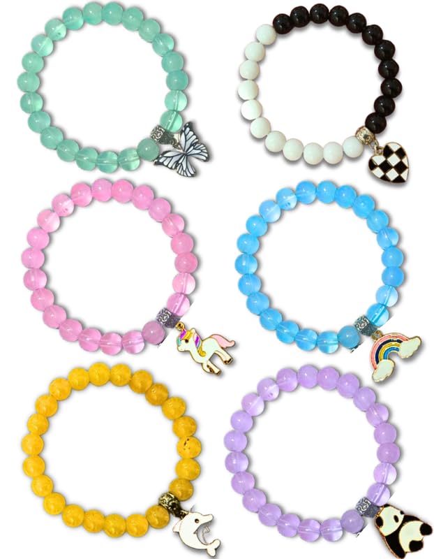 Quarya Friendship Bands Charms Bracelets Gem Stone Pearl Beads Hand Bracelet Wrist Band Reiki Feng Shui Bands Unisex Gift for Friendship Day For Adults Girls and Boys (Pack of 6) (B0D792H6QJ) Amazon Price History, Amazon Price Tracker