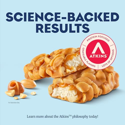 Image of Atkins Peanutty Overload Snack Bar, Protein Snack, High in Fiber, 2g Sugar, 5 Count