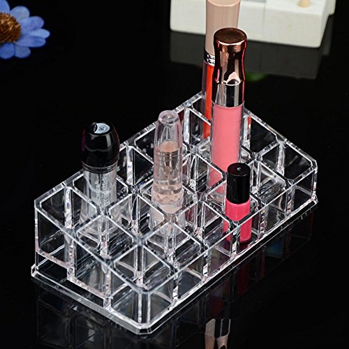 18 Stand Lipstick Holder, Clear Acrylic Cosmetic Makeup Organiser Storage, Lip Gloss Lipstick Organiser Display Stand Holder