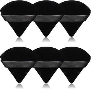 إسفنجة مكياج مثلثة ناعمة للبودرة السائبة وبودرة الجسم وكريم الأساس ودمج المكياج، أسود، 4 قطع