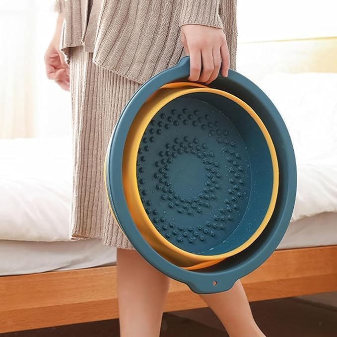 HOMENITY® - Collapsible Foot Bath Soak Tub, Large Portable Feet Spa Soaking Basin Bucket with Massage Acupoint for Washing Soaking Feet, Pedicure Foot Soak, Home Spa Treatment (Multicolor)