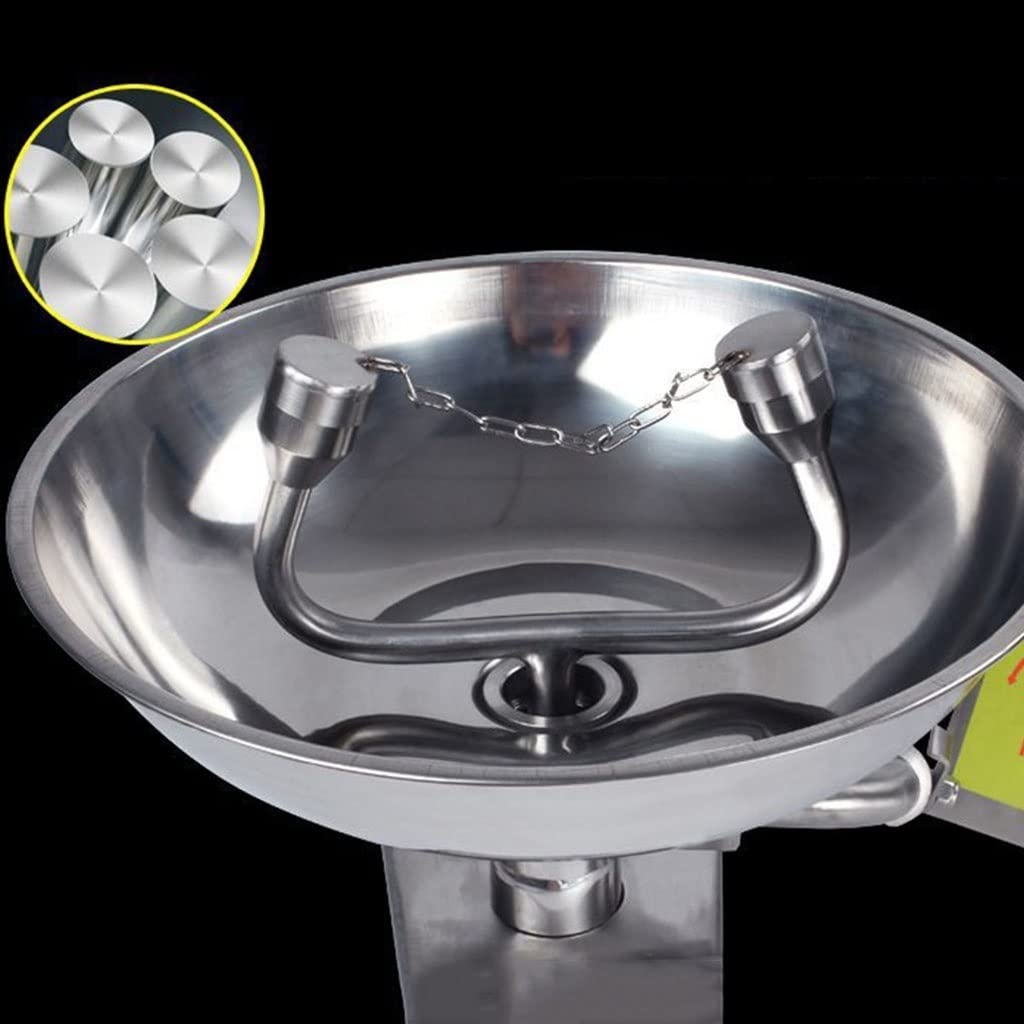 Station de lavage oculaire murale en acier inoxydable 304 avec deux têtes de pulvérisation, raccordement à la plomberie de l'évier, premiers secours pour les yeux pour l'usine, le laboratoire