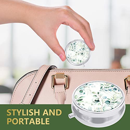 Image of Nipichsha Pill Box, Small Pill Case for Purse & Pocket, Cute Travel Medicine Organizer, Portable Medicine Container Holder to Hold Vitamins, Medication, Fish Oil & Supplement, Eucalyptus Leaf | Cute Travel Medicine Organizer, Portable Medicine Container Holder to Hold Vitamins, Medication, Fish Oil & Supplement