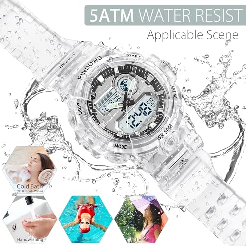 PINIDOUS Women's Multi-Function Digital Sports Watch with 7 Color LED Lights and Waterproof Design for Active Lifestyles - Image 5