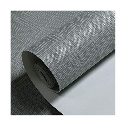 T-QZZQ Simple Pearl Stripe Plaid No tejido Moderno Dormitorio Sala de estar Restaurante Hotel Wallpaper, Gris