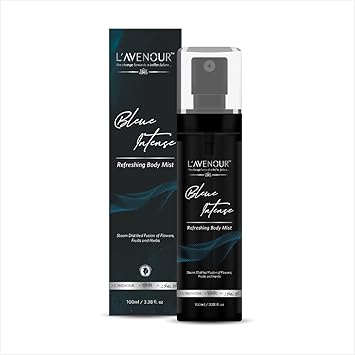L'avenour Blue Intense Refreshing Body Mist For Men & Women, Long-lasting Fragrance, Refreshing, Skin-Friendly, SLS & Paraben Free, Travel Friendly Perfume Body Spray - 100ml