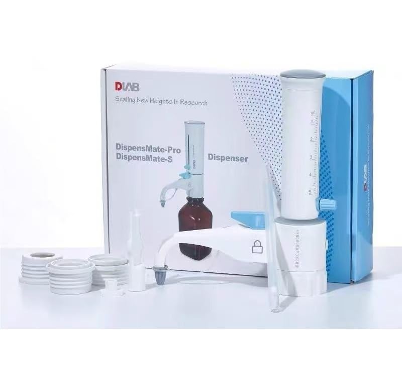 Bottle Cap Dispenser, Adjustable quantitative Laboratory Dispenser, Large Capacity up to 100mL Fully high-Pressure Sterilization Dispenser(Dispenser 0.5-5 ml)
