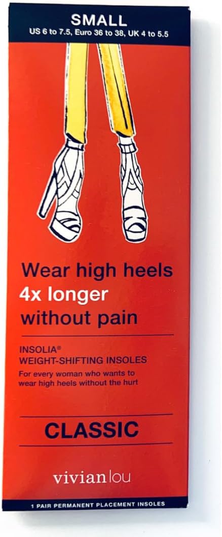 Vivian Lou Weight Shifting Insoles for High Heels, All-Day Comfort, Foot Pain Relief (Color: Transparent) Not Gel Inserts Pads or Cushions (Small US 6 to 7.5 Women Shoes)