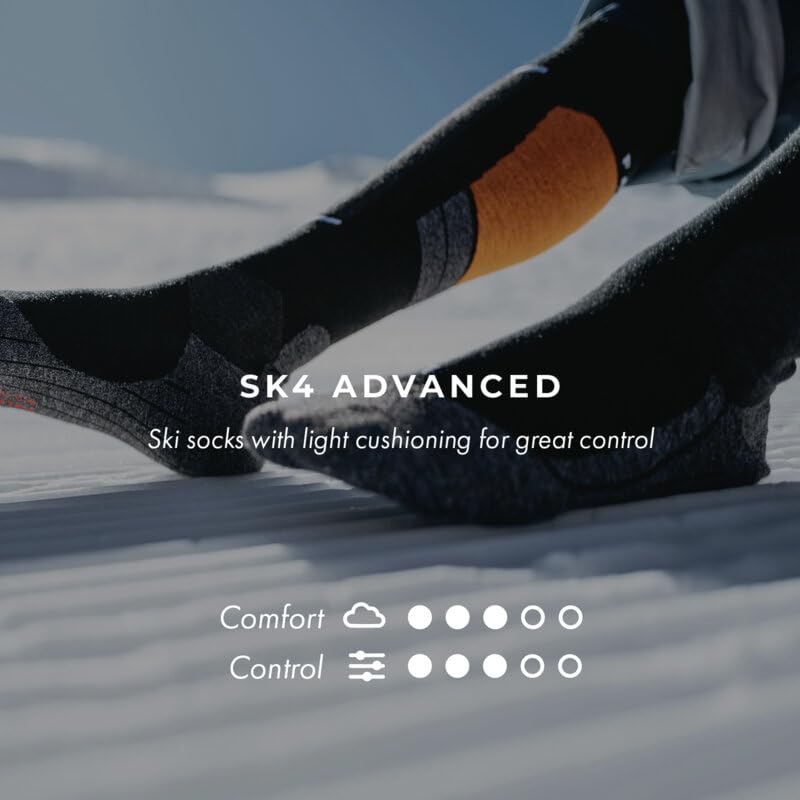 Image of FALKE Men's SK4 Advanced Ski Socks, Light Cushion, Quick Dry Merino Wool, 1 Pair
