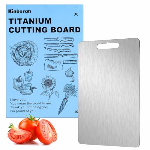 100% Pure Titanium Cutting Board - Cutting Boards for Kitchen, Dishwasher Safe Double-Sided Titanium Board for Home Kitchen Outdoor Camping Christmas Holiday Gifts for Women Wife